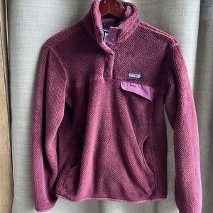 Patagonia t snap plum purple pullover women's medium polartec